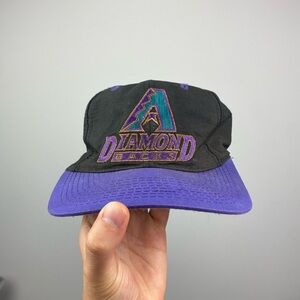 Vintage 90s logo 7 black arizona‎ diamondbacks mlb snapback hat